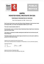 Road Closure at Minster Road